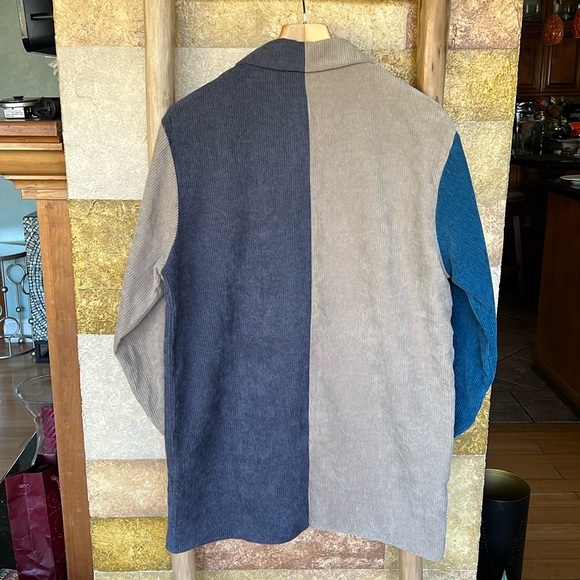Nasty Gal Women’s Oversized Corduroy Color Block Button-Up Shirt Jacket Shacket - Picture 6 of 9